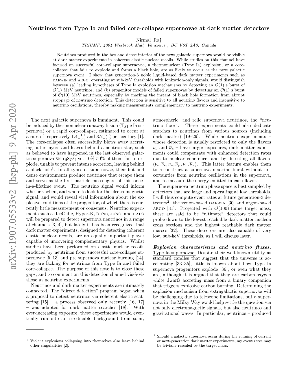 Neutrinos from Type Ia and Failed Core-Collapse Supernovae at Dark Matter Detectors