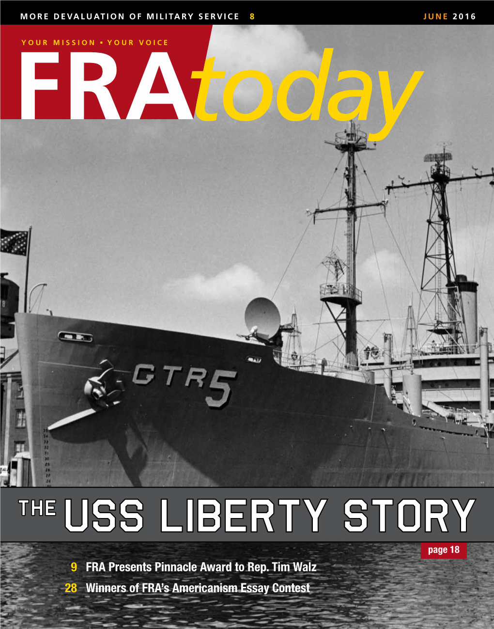 USS Liberty Story Page 18 9 FRA Presents Pinnacle Award to Rep