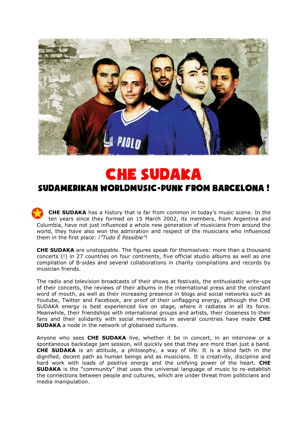 Che Sudaka Sudamerikan Worldmusic-Punk from Barcelona !