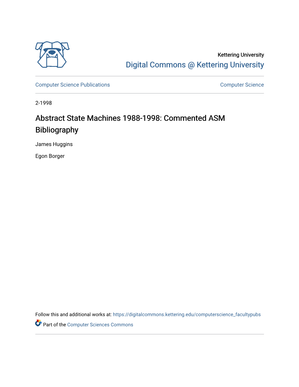 Abstract State Machines 1988-1998: Commented ASM Bibliography