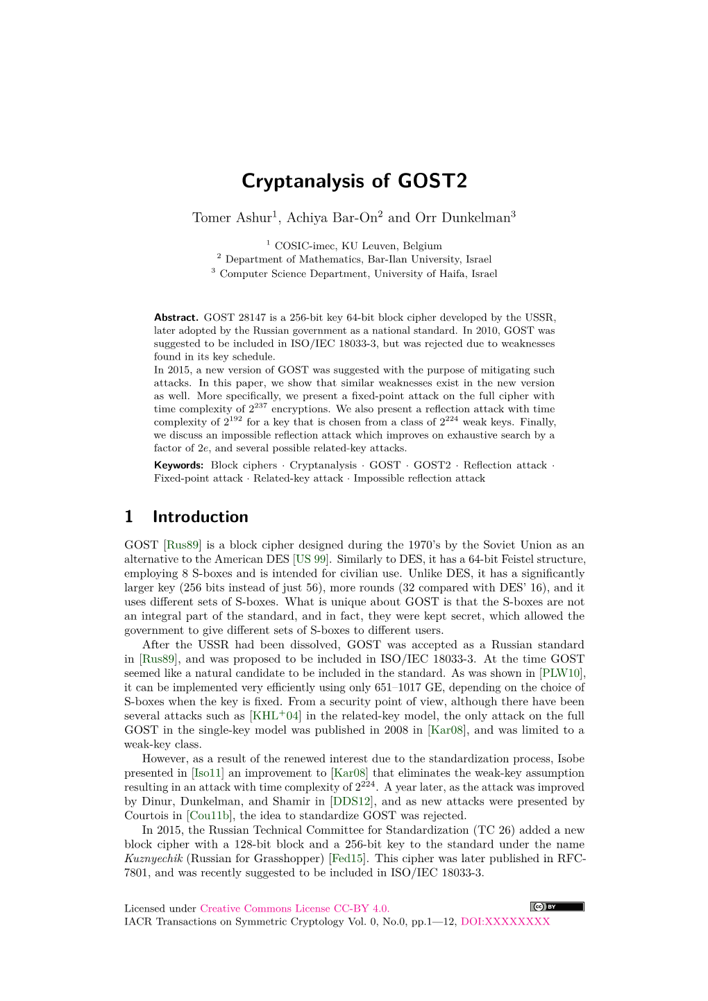 Cryptanalysis of GOST2