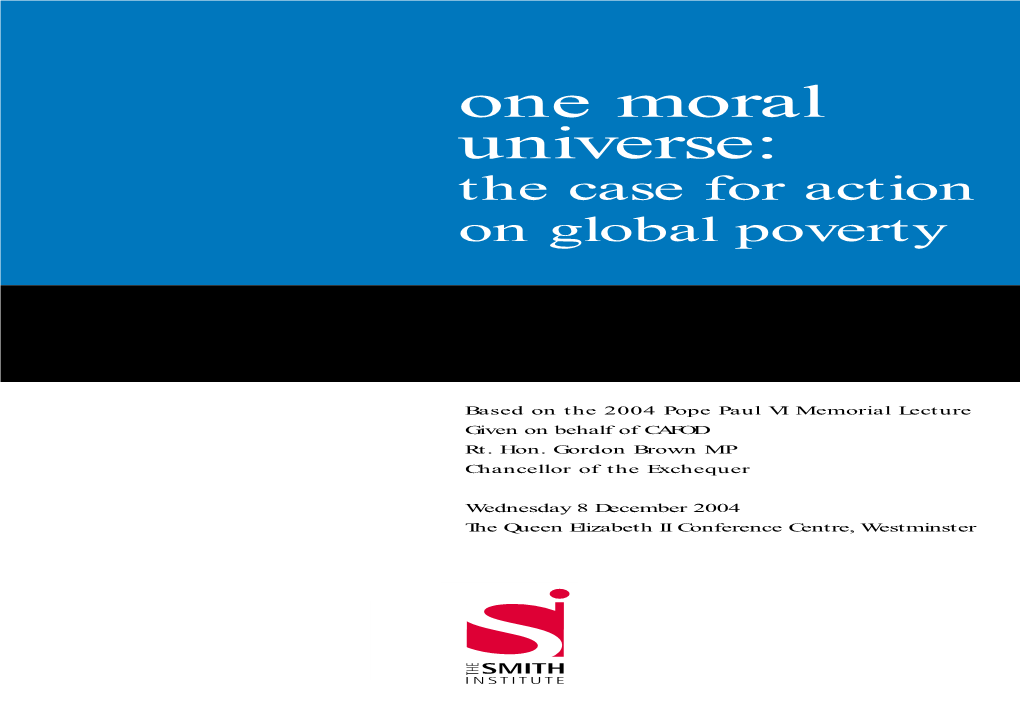 One Moral Universe: the Case for Action on Global Poverty