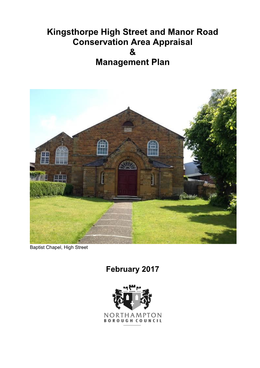 Kingsthorpe High Street and Manor Road Conservation Area Appraisal & Management Plan