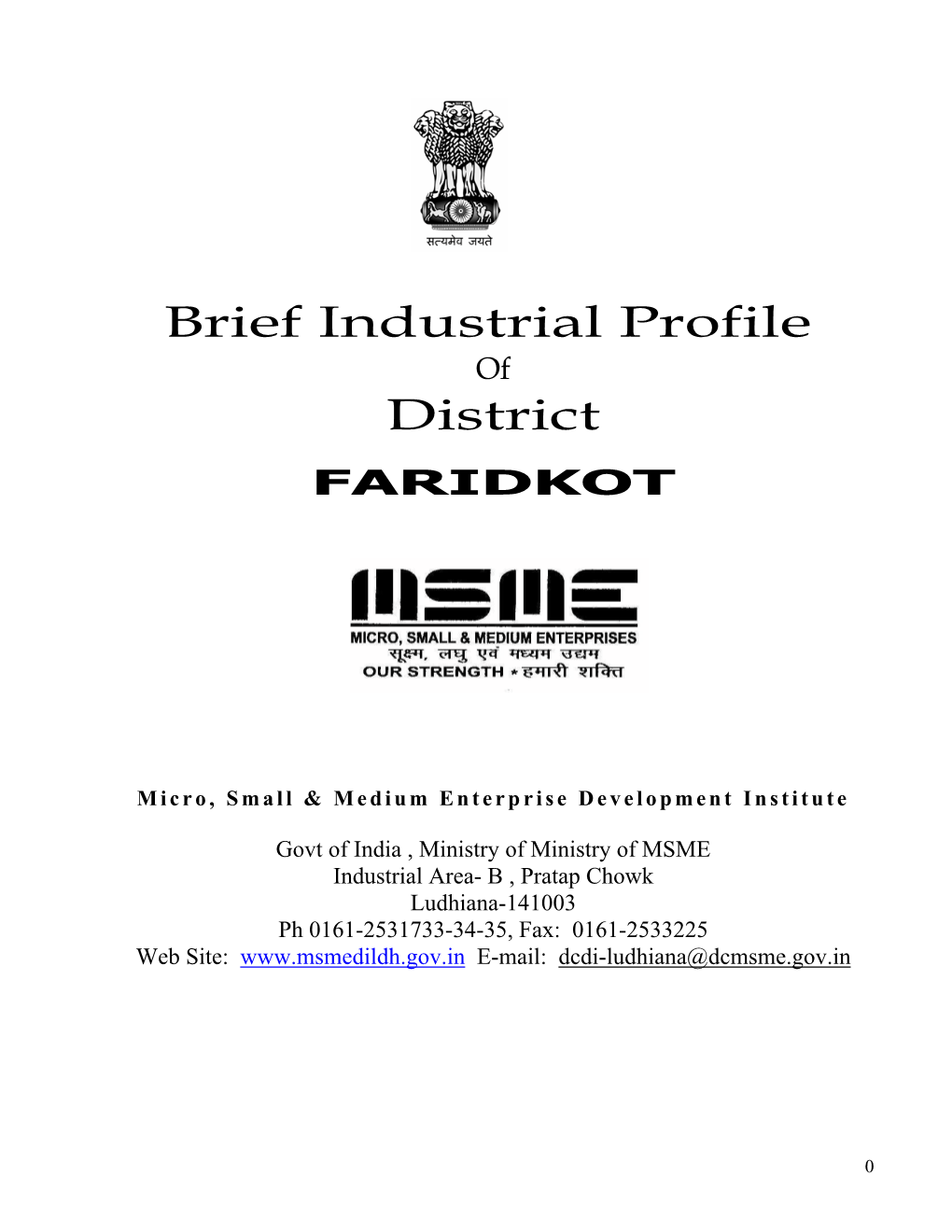 Brief Industrial Profile District