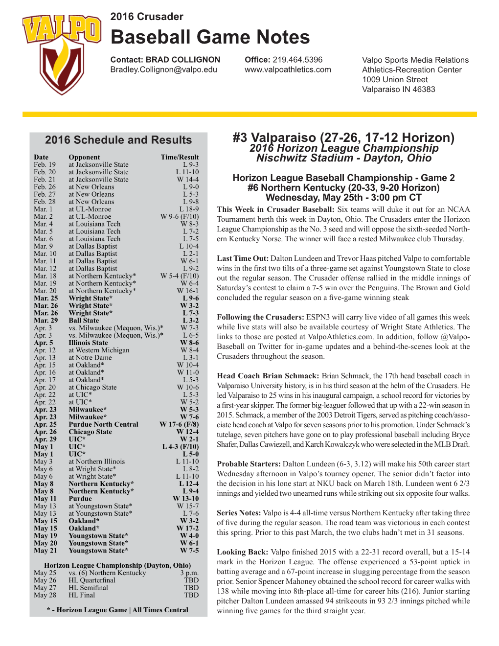 BSE Game Notes HL Championship 052416.Indd