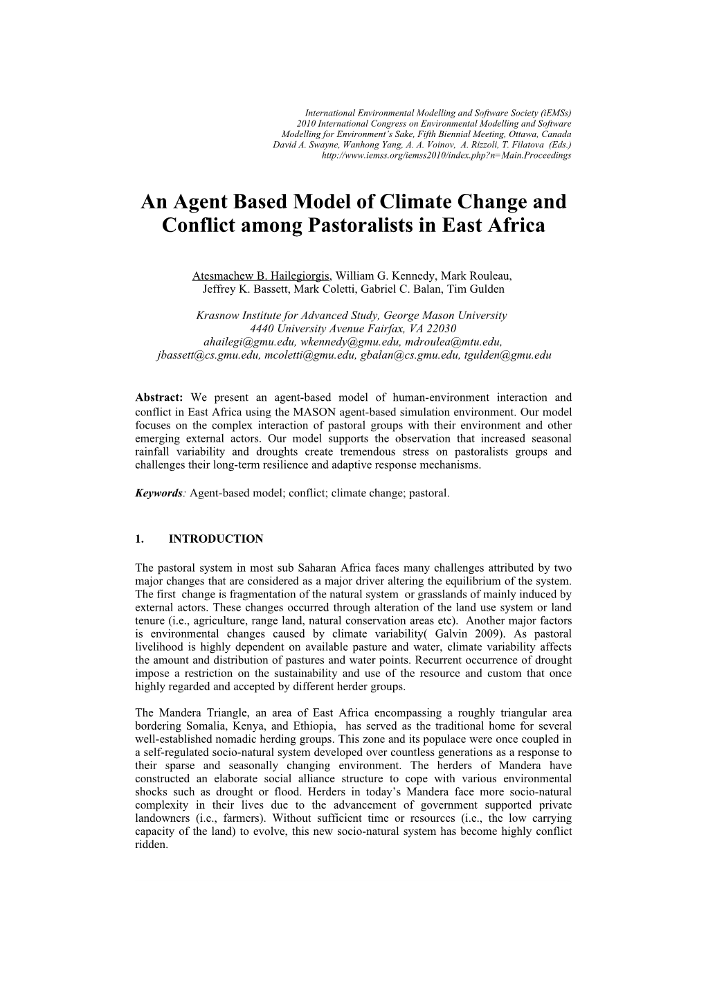 Paper, We Want to Experiment the Influence of Climate Variability on the Landscape