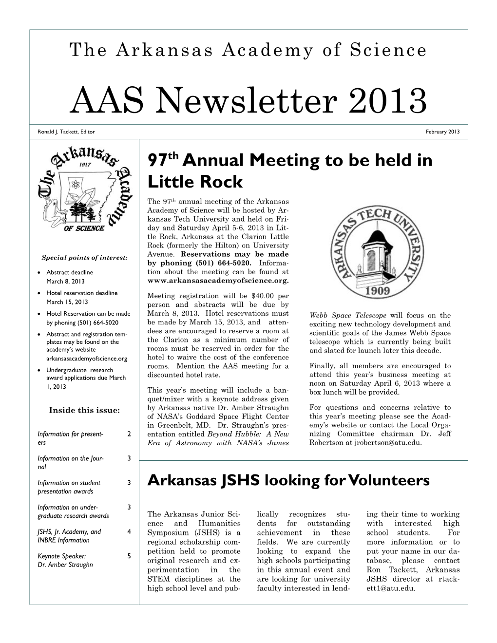 AAS Newsletter 2013