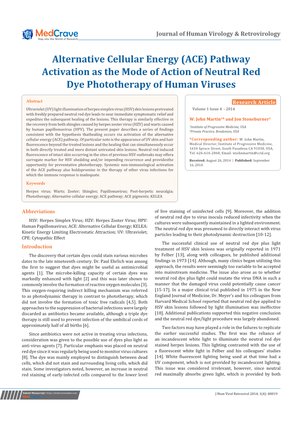 Alternative Cellular Energy (ACE) Pathway Activation As the Mode of Action of Neutral Red Dye Phototherapy of Human Viruses