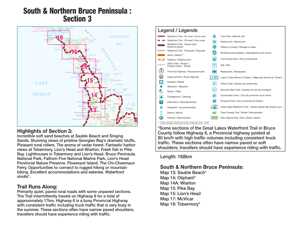 South & Northern Bruce Peninsula : Section 3