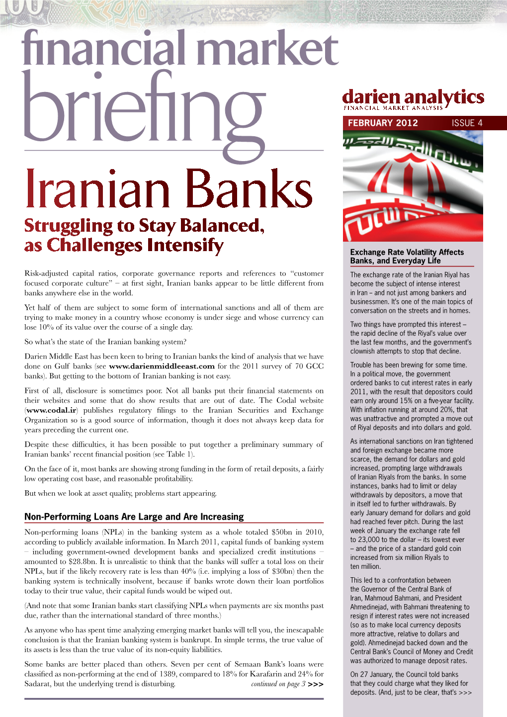 Iranian Banks Struggling to Stay Balanced