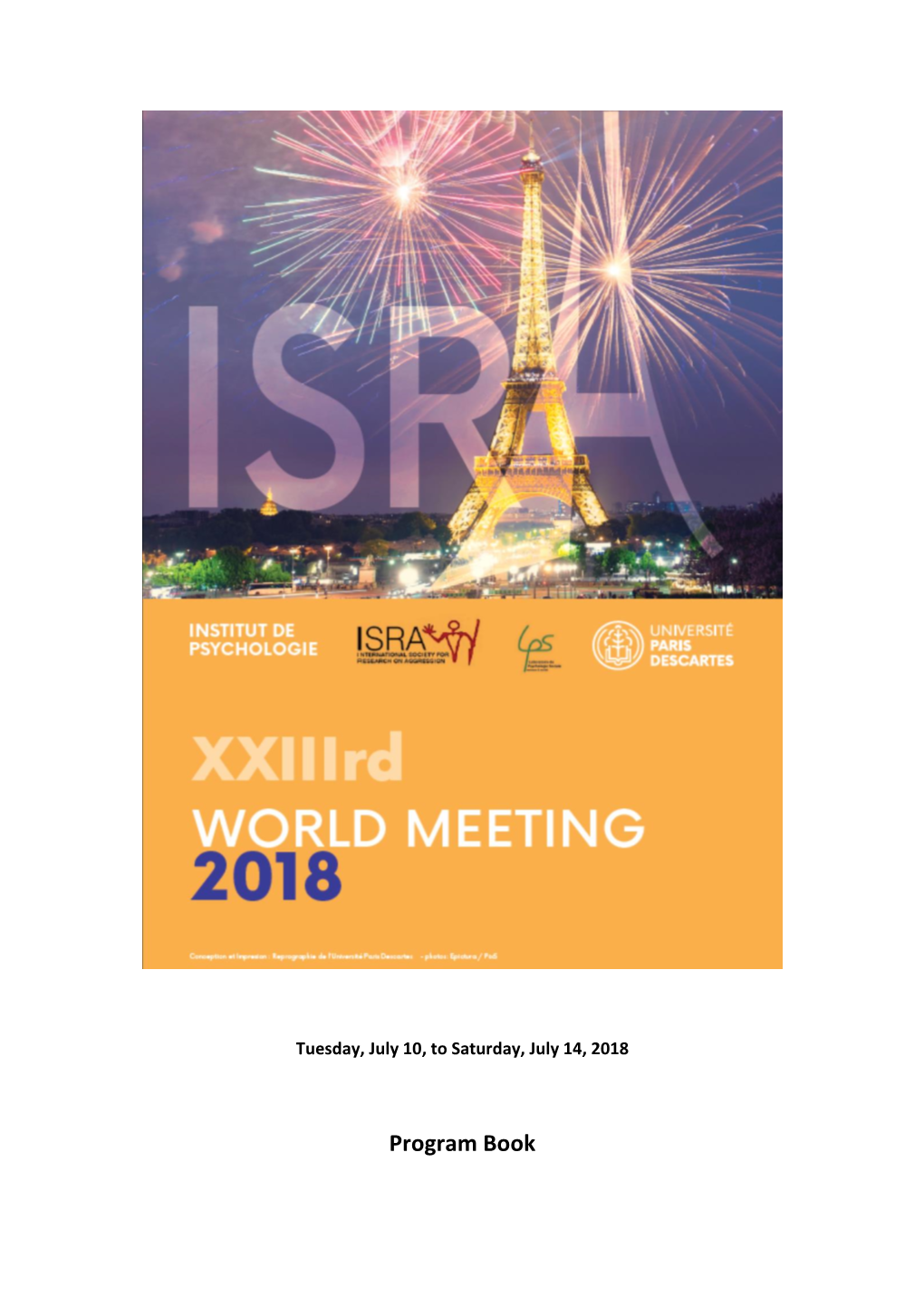 Program Book Program 2018 ISRA World Meeting 2