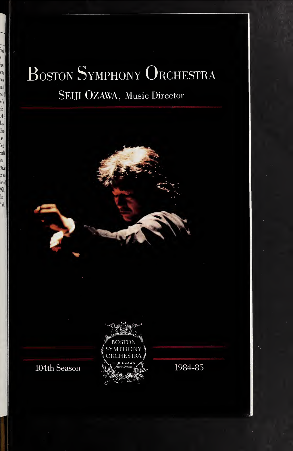 Boston Symphony Orchestra Concert Programs, Season 104, 1984-1985, Subscription