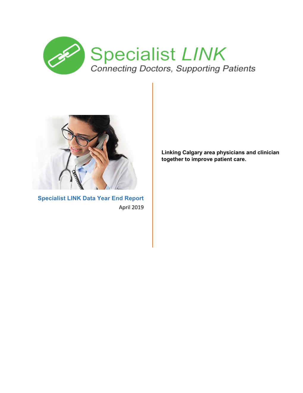 Specialist LINK Data Year End Report April 2019