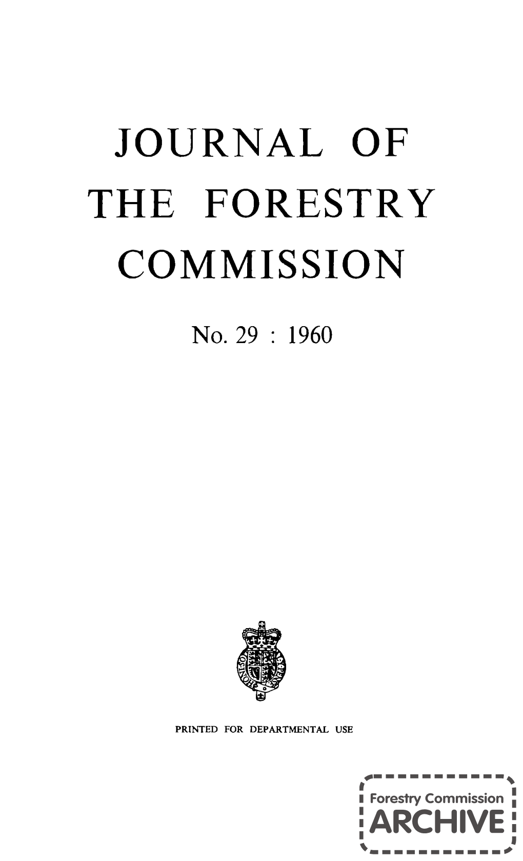 Forestry Commission Journal: No.29