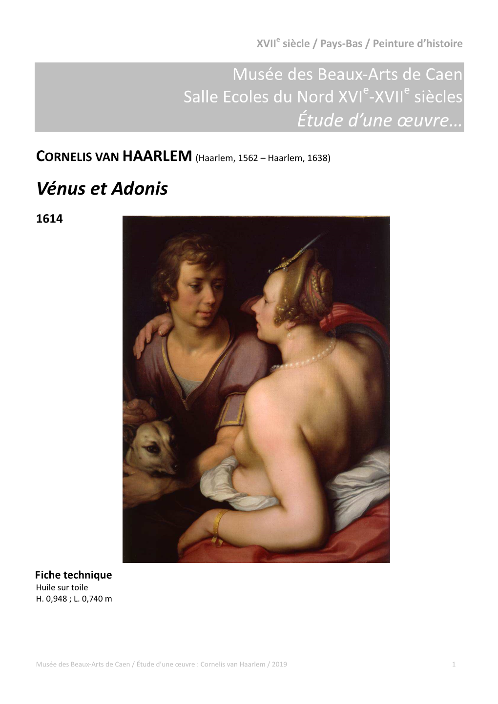 Cornelis Van HAARLEM, Vénus Et Adonis