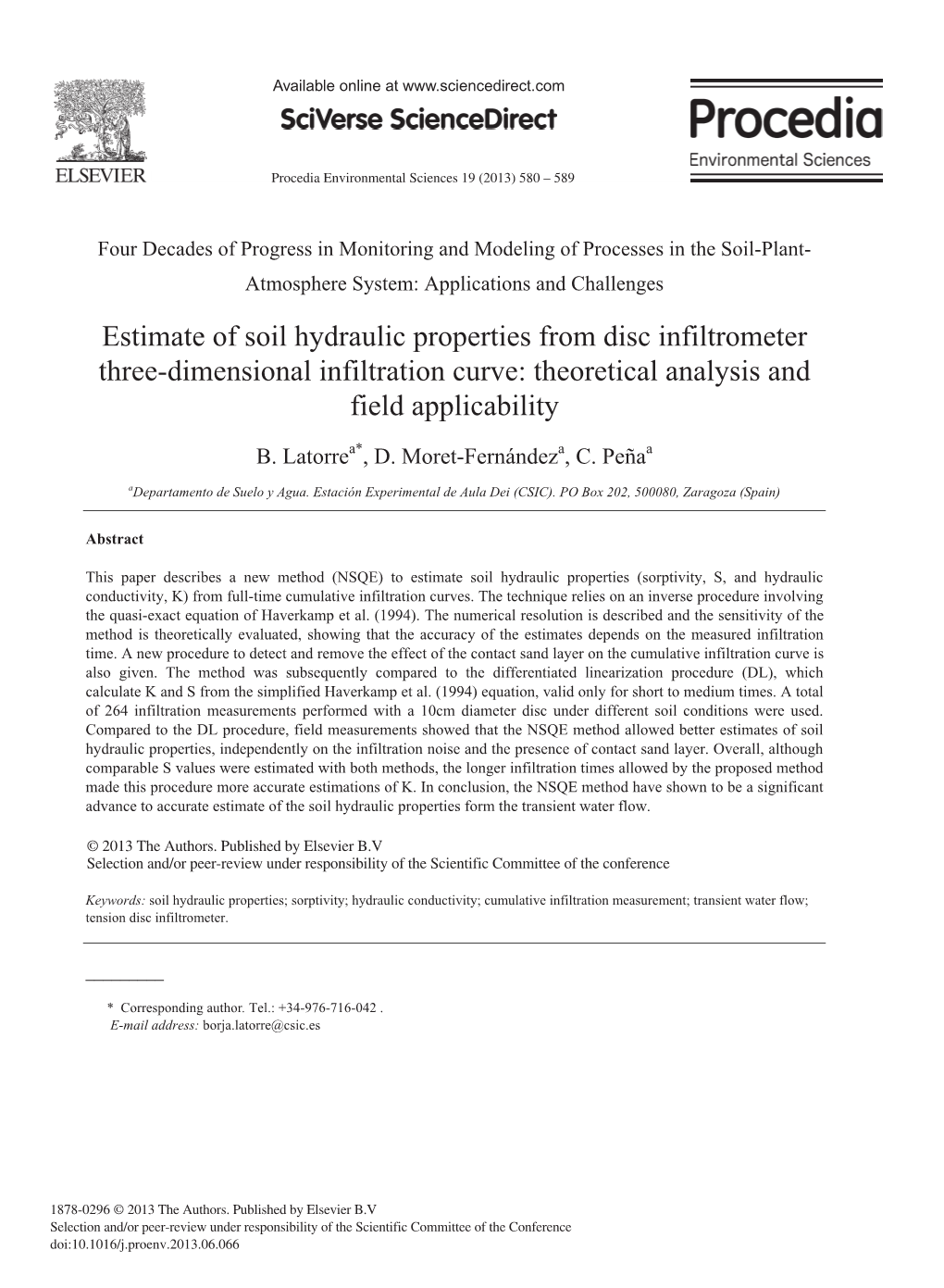 Estimate of Soil Hydraulic Properties from Disc Infiltrometer Three-Dimensional Infiltration Curve: Theoretical Analysis and Field Applicability