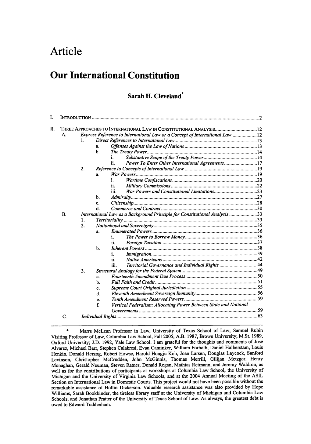 Our International Constitution