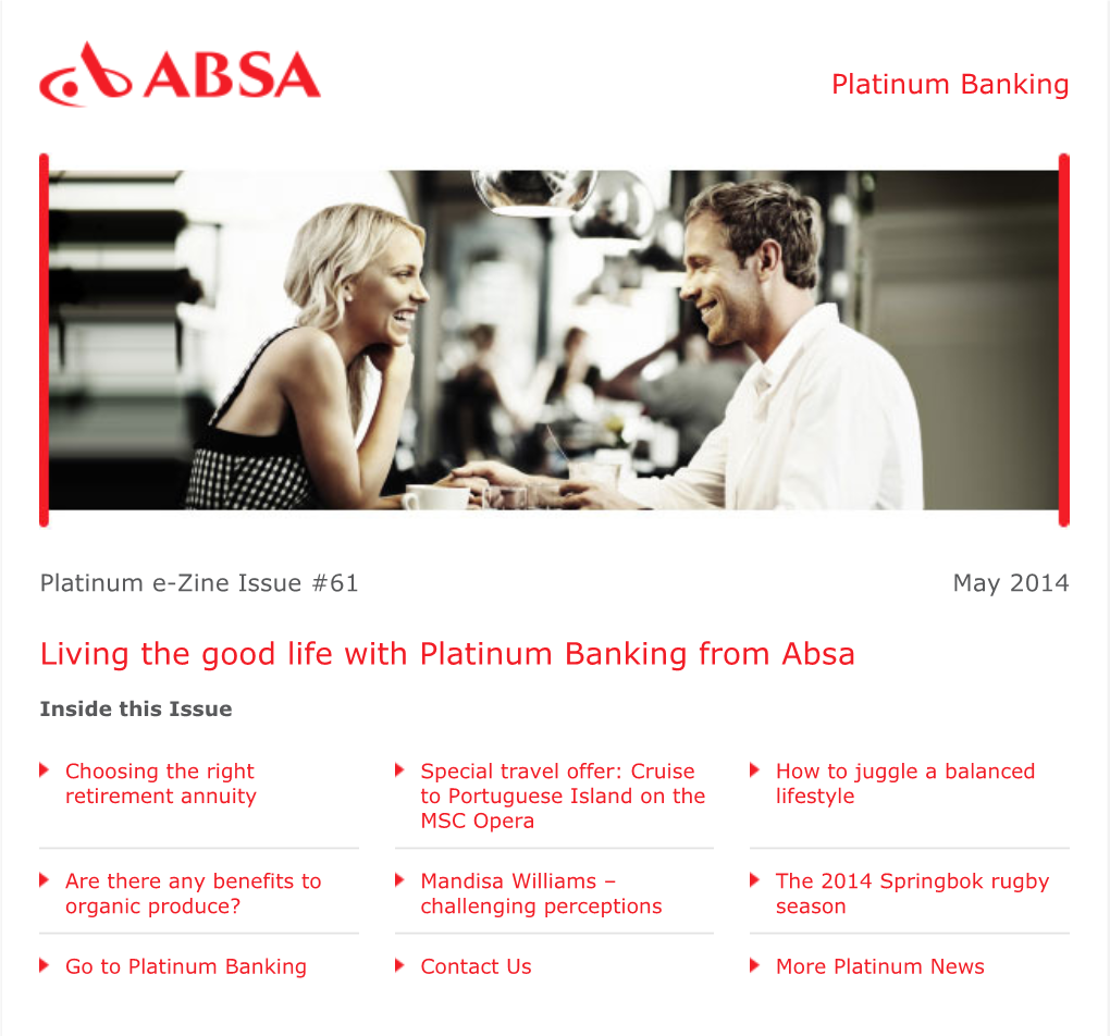 Living the Good Life with Platinum Banking from Absa