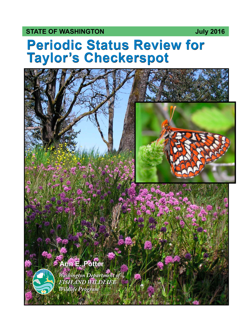 Washington State Periodic Status Review for the Taylor's Checkerspot