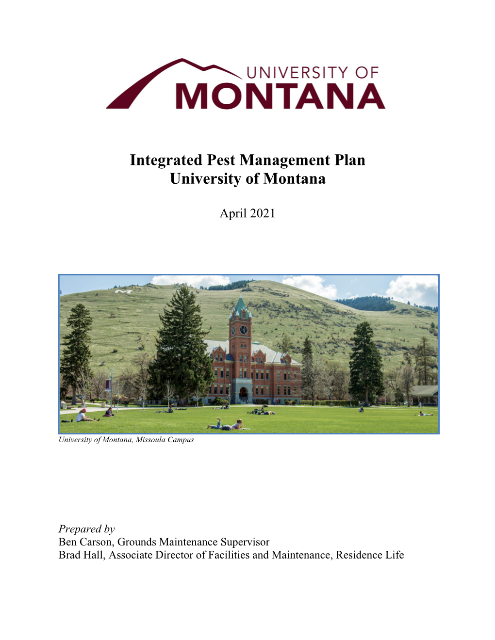 Integrated Pest Management Plan University of Montana