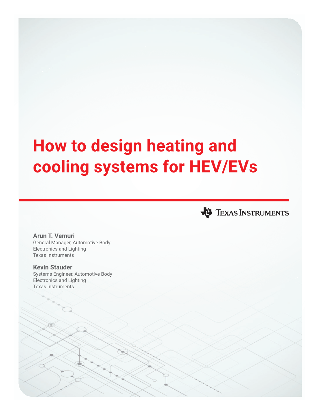 How to Design Heating and Cooling Systems for HEV/Evs