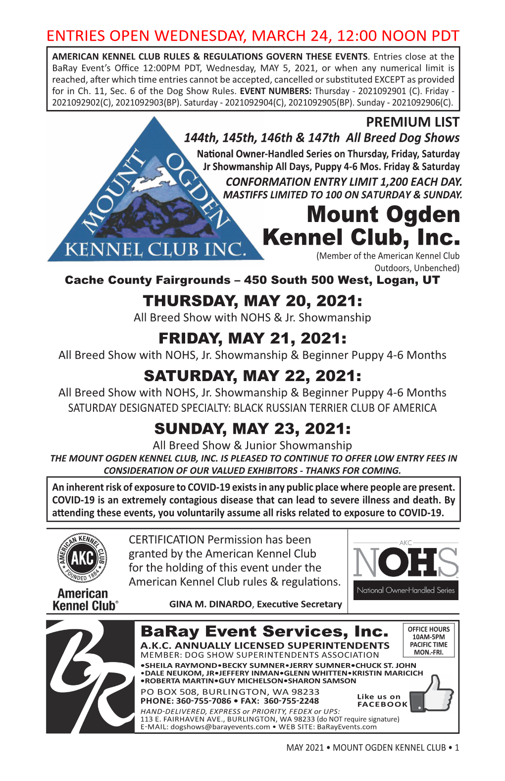 Mount Ogden Kennel Club, Inc