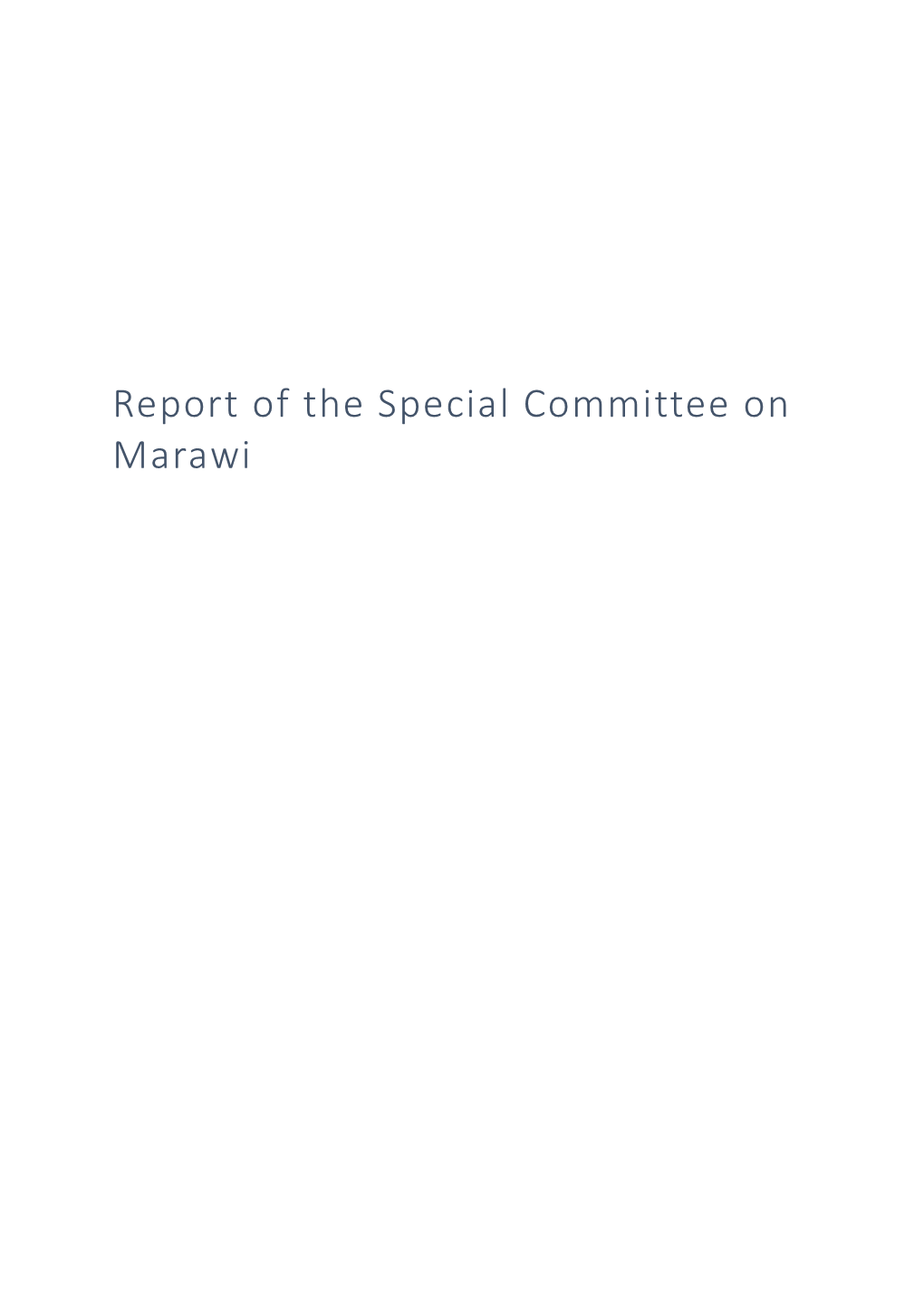 Report of the Special Committee on Marawi