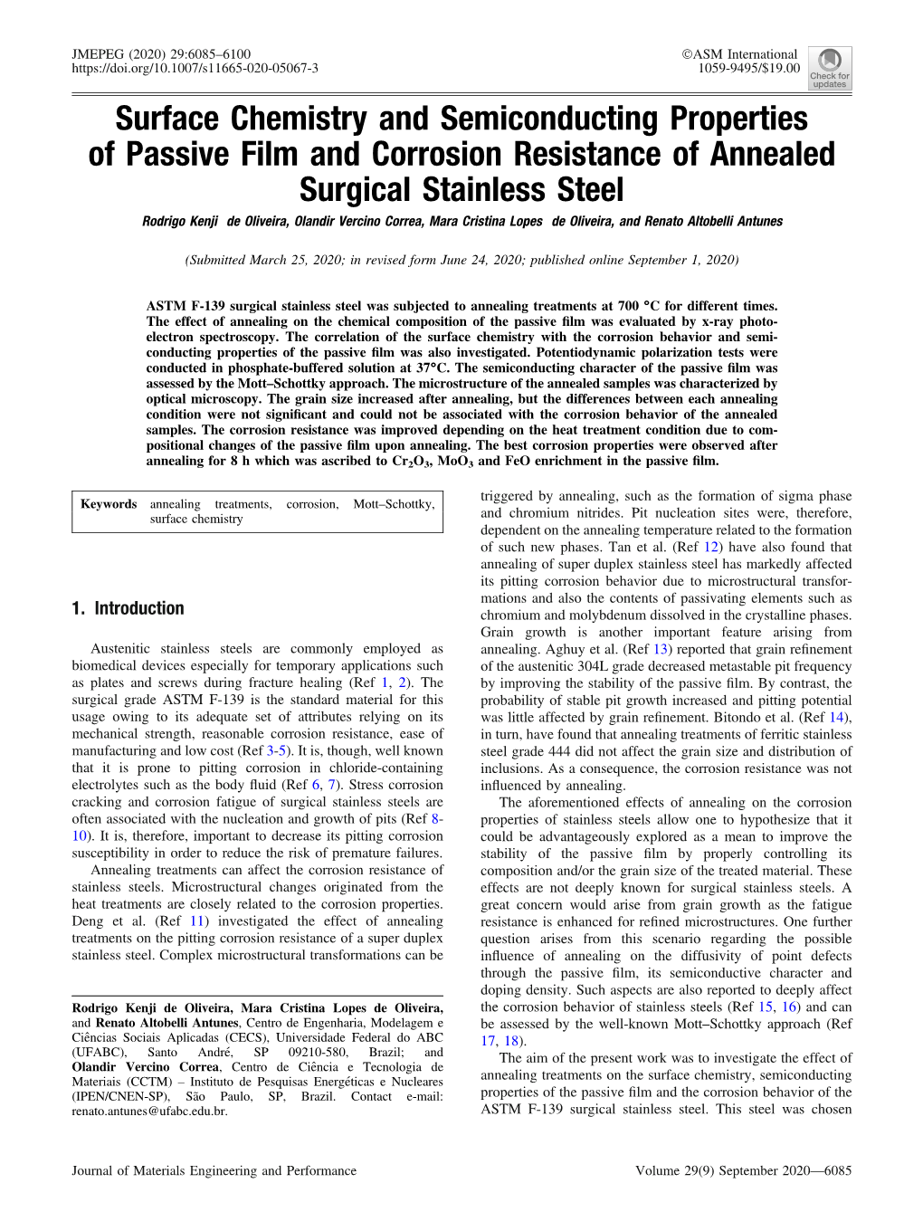 Surface Chemistry and Semiconducting Properties Of