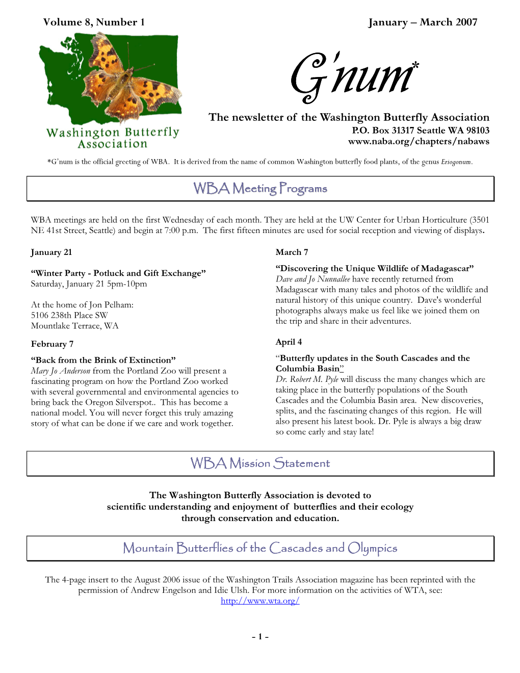 March 2007 the Newsletter of The