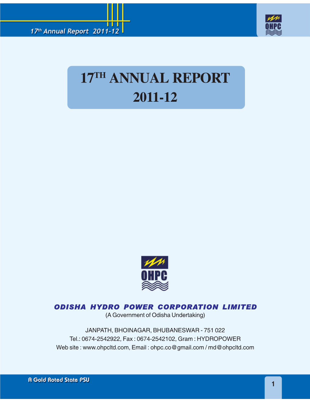 17Th Annual Report of the Company Together with the Audited Accounts for the Year Ended 31St March, 2012