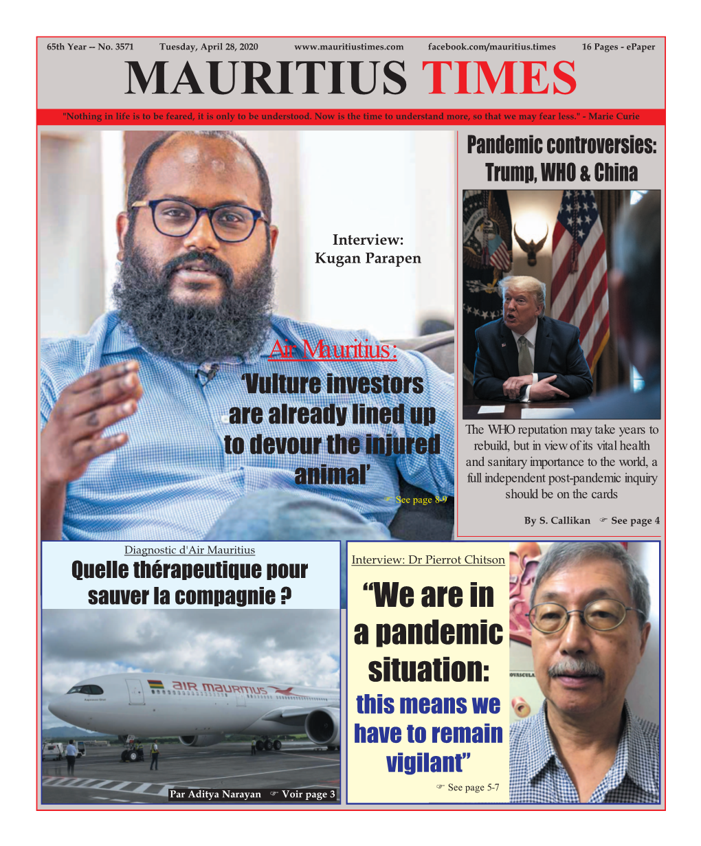 Mauritius Epaper Tuesday 28 April 2020