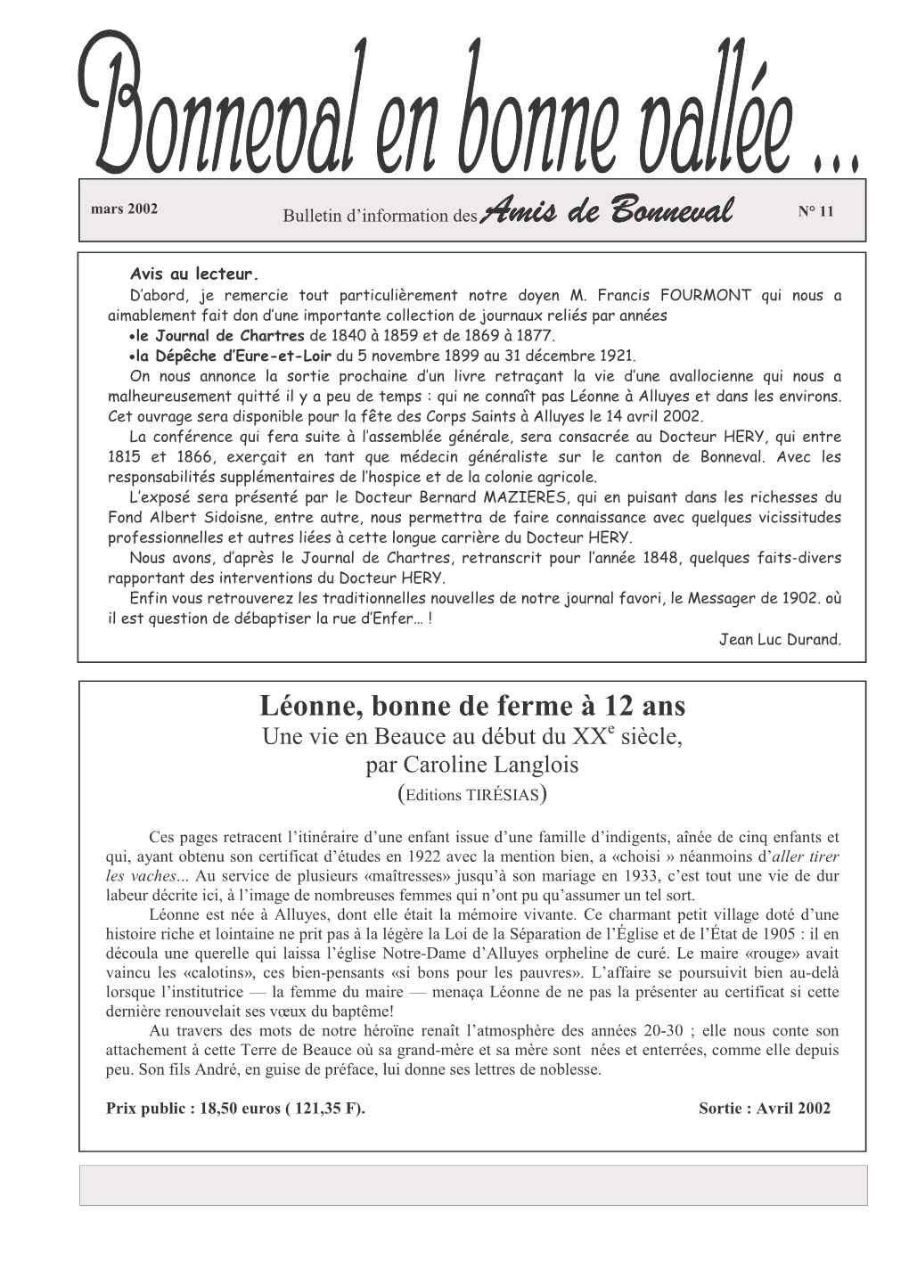 De Bonneval De Bonneval N° 11