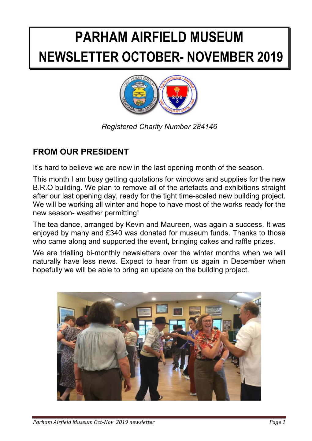 Parham Airfield Museum Newsletter October November 2019