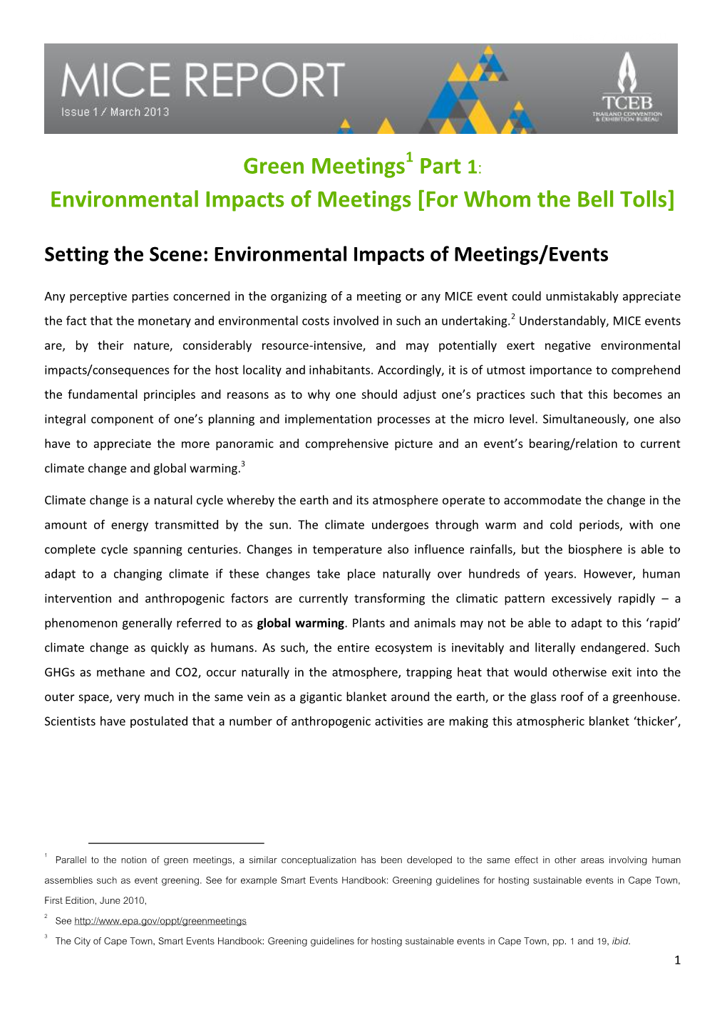 Environmental Impacts of Meetings [For Whom the Bell Tolls]