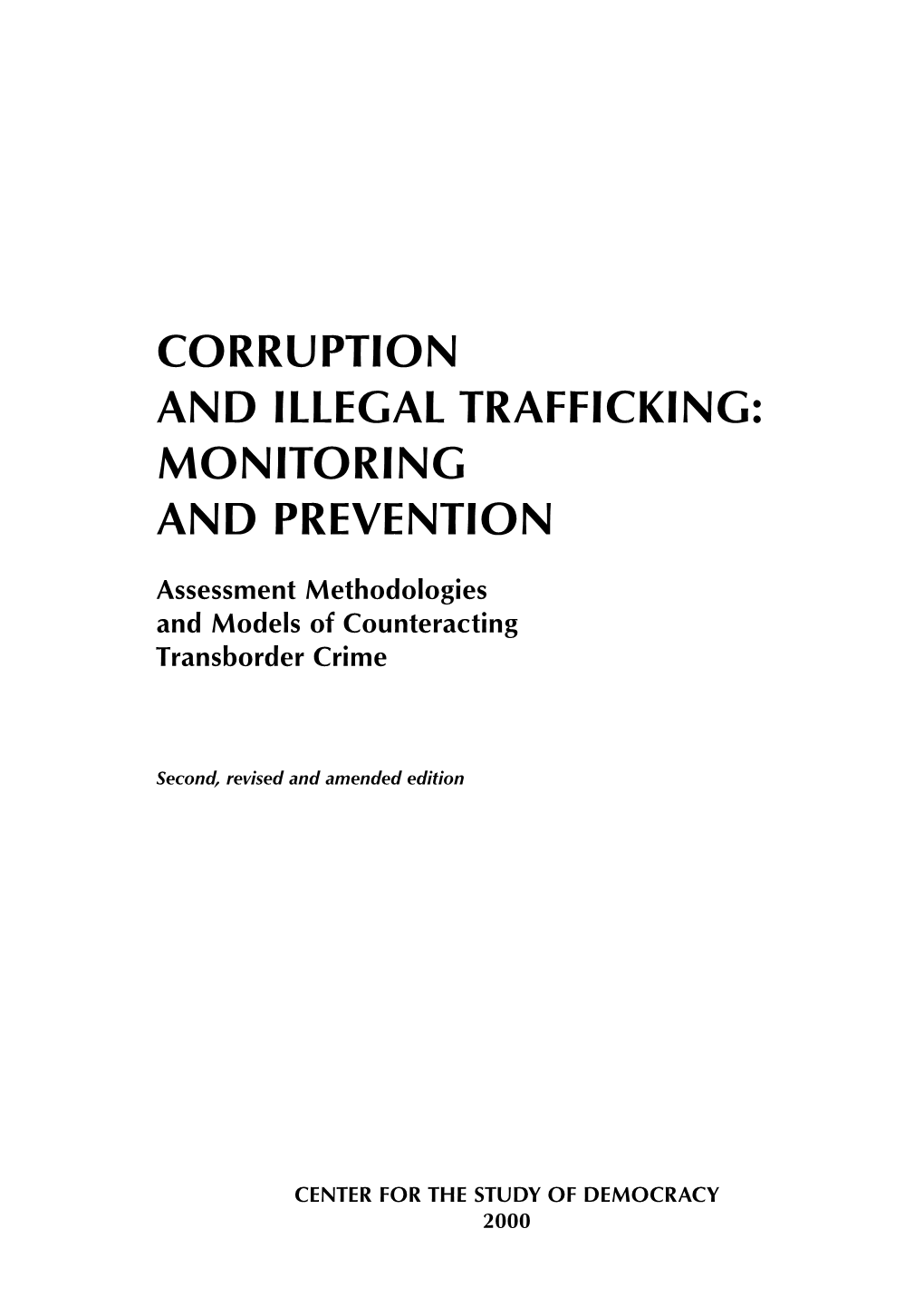 Corruption and Illegal Trafficking: Monitoring and Prevention