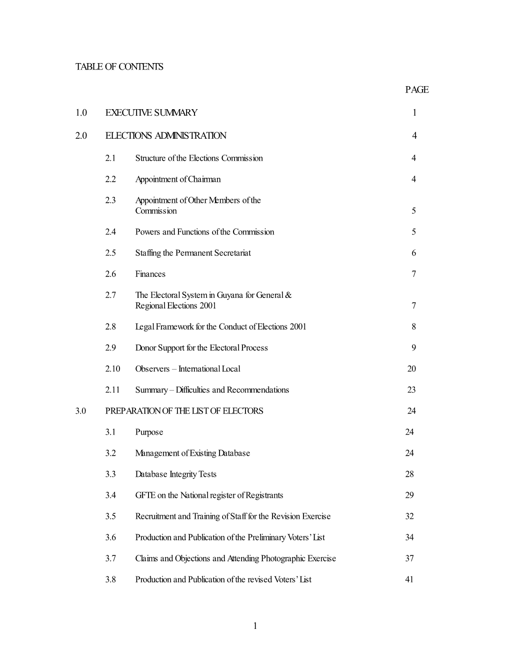 Table of Contents