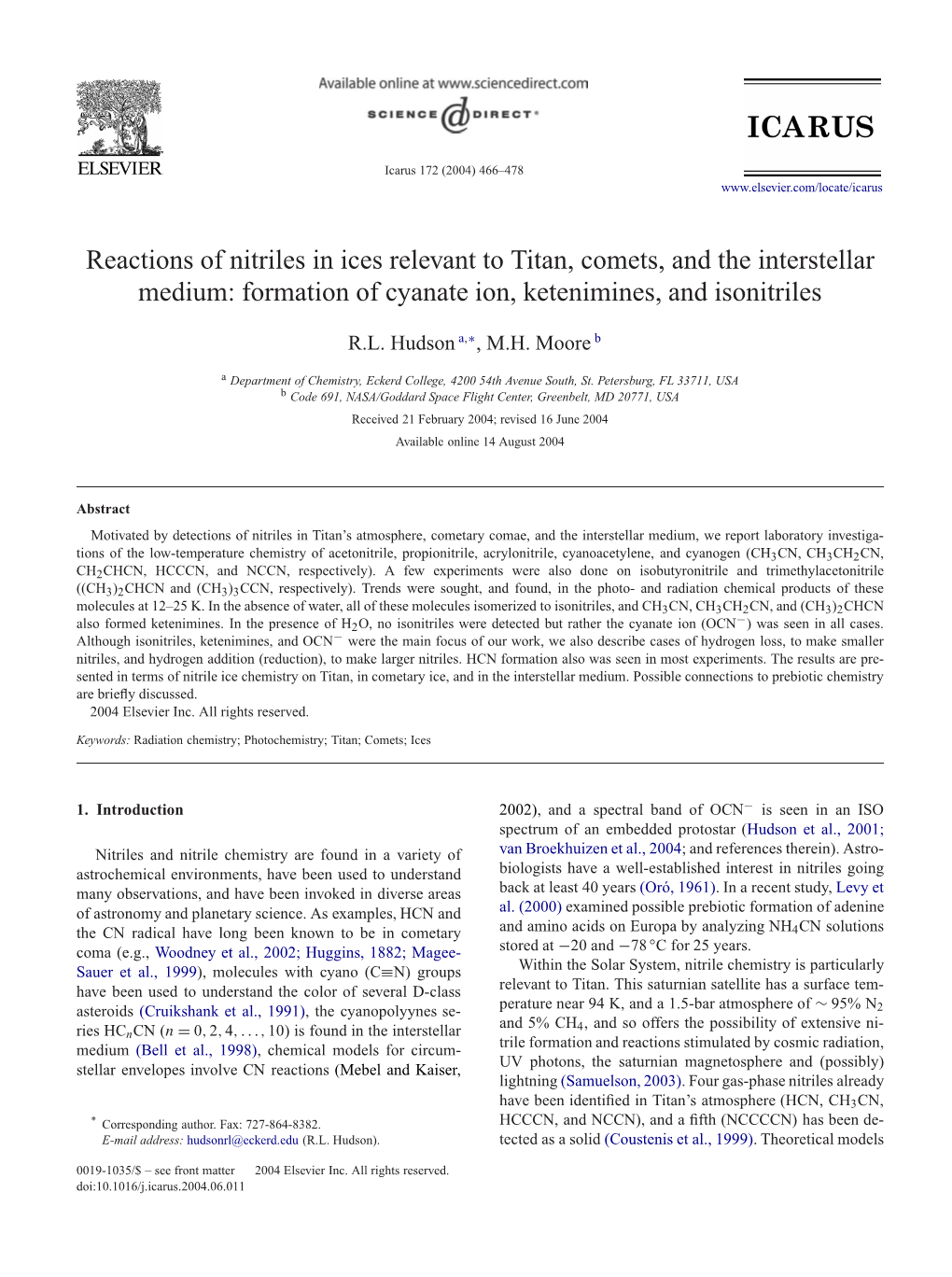 Reactions of Nitriles in Ices Relevant to Titan, Comets, and the Interstellar Medium: Formation of Cyanate Ion, Ketenimines, and Isonitriles