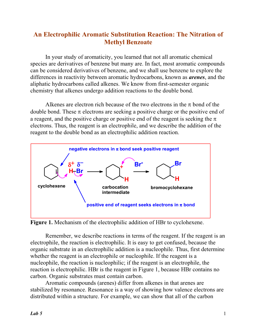 An Electrophilic Aromatic Substitution Reaction: the Nitration of Methyl Benzoate