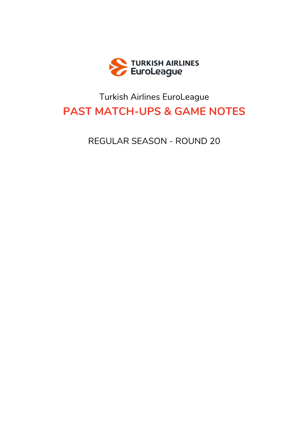 Past Match-Ups & Game Notes