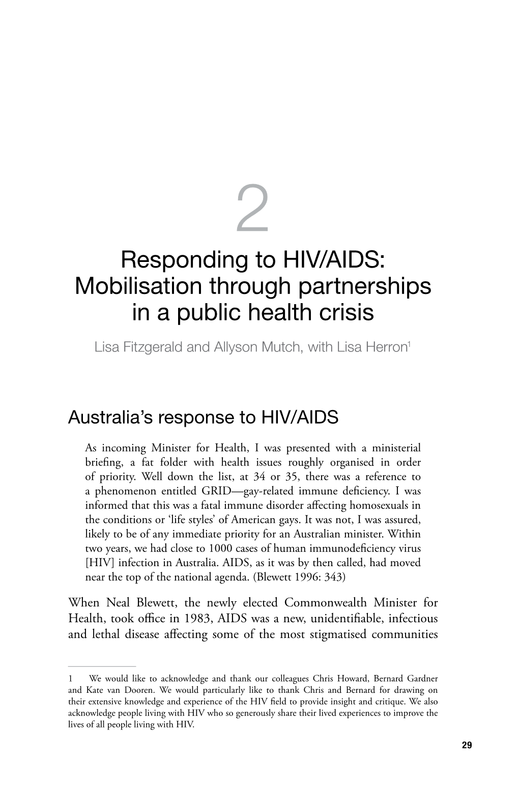 2. Responding to HIV/AIDS