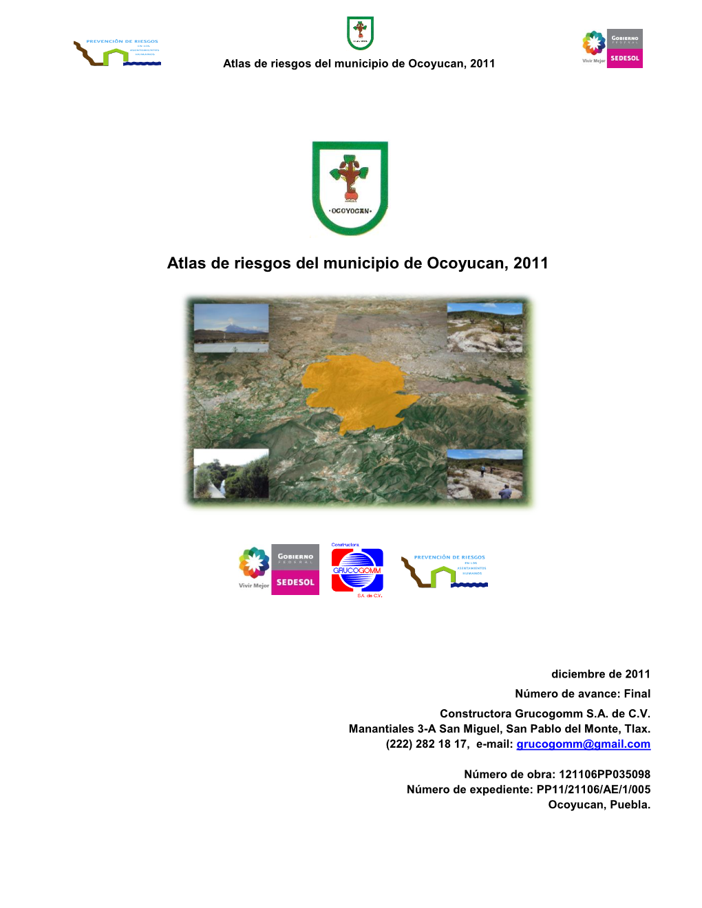 Atlas De Riesgos Del Municipio De Ocoyucan, 2011