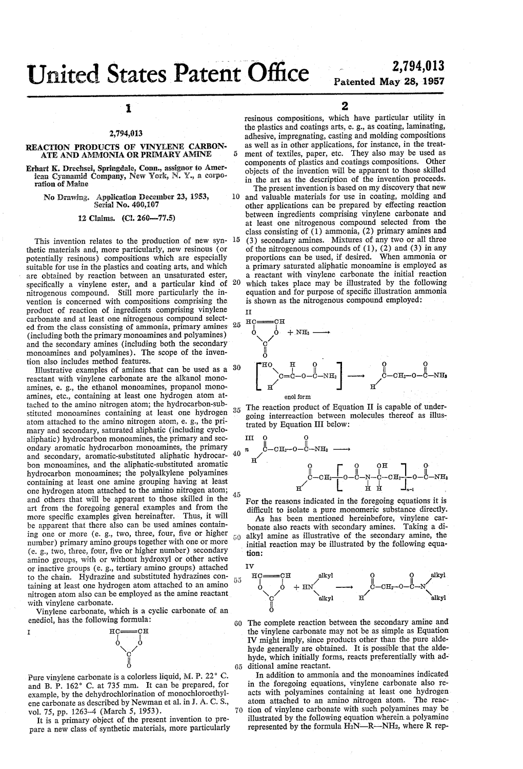 United States Patent Office May 28, 1957