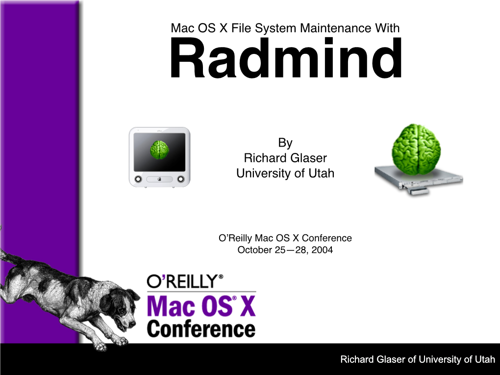 Mac OS X File System Maintenance with Radmind