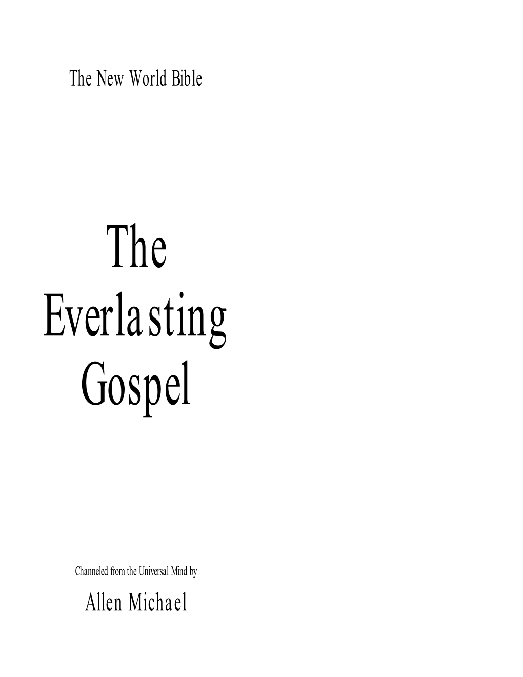 The Everlasting Gospel