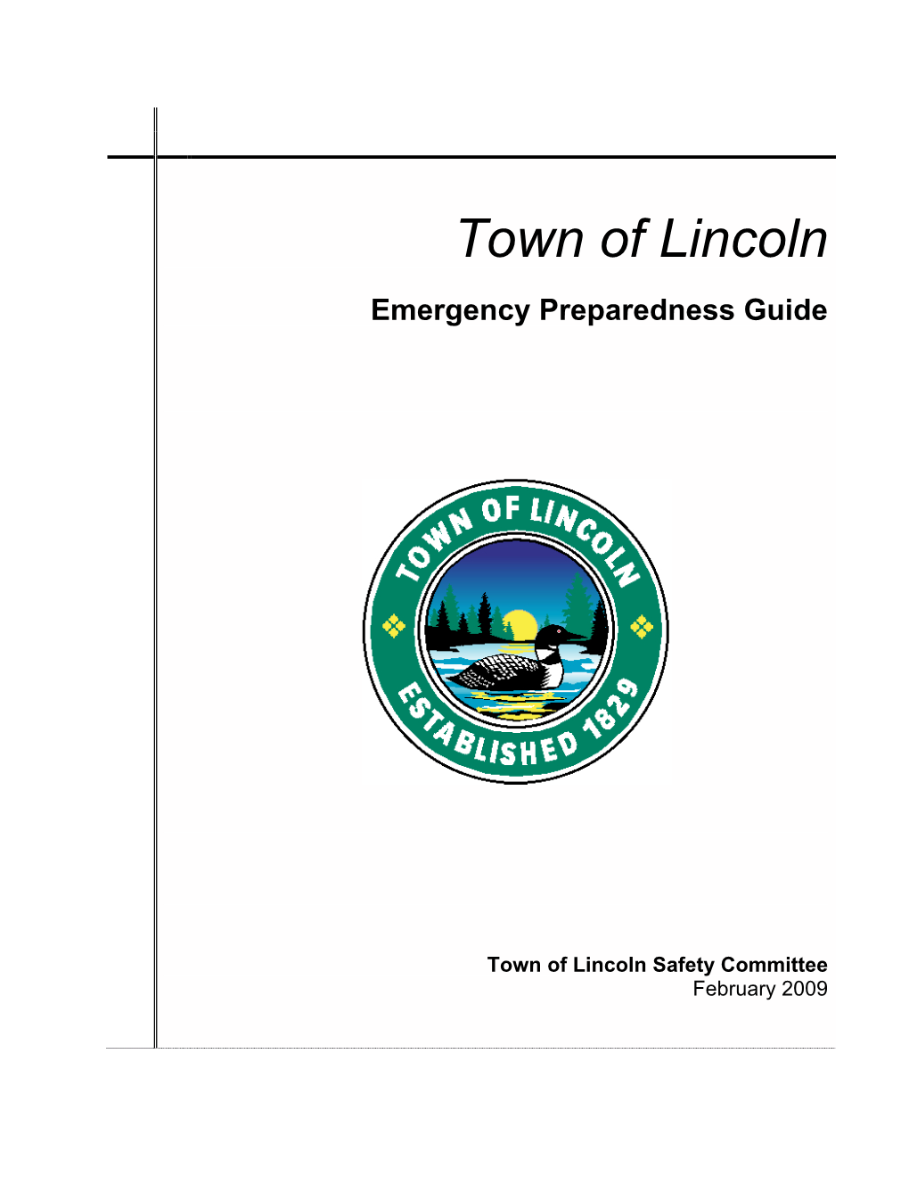 Town of Lincoln Emergency Preparedness Guide