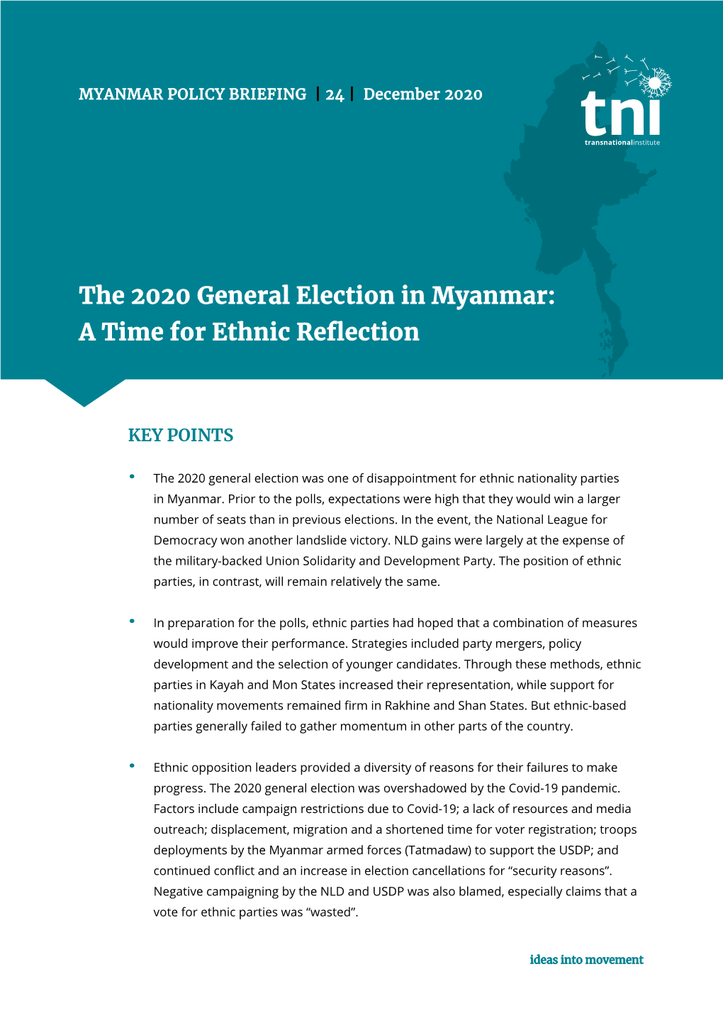 The 2020 General Election in Myanmar: a Time for Ethnic Reflection