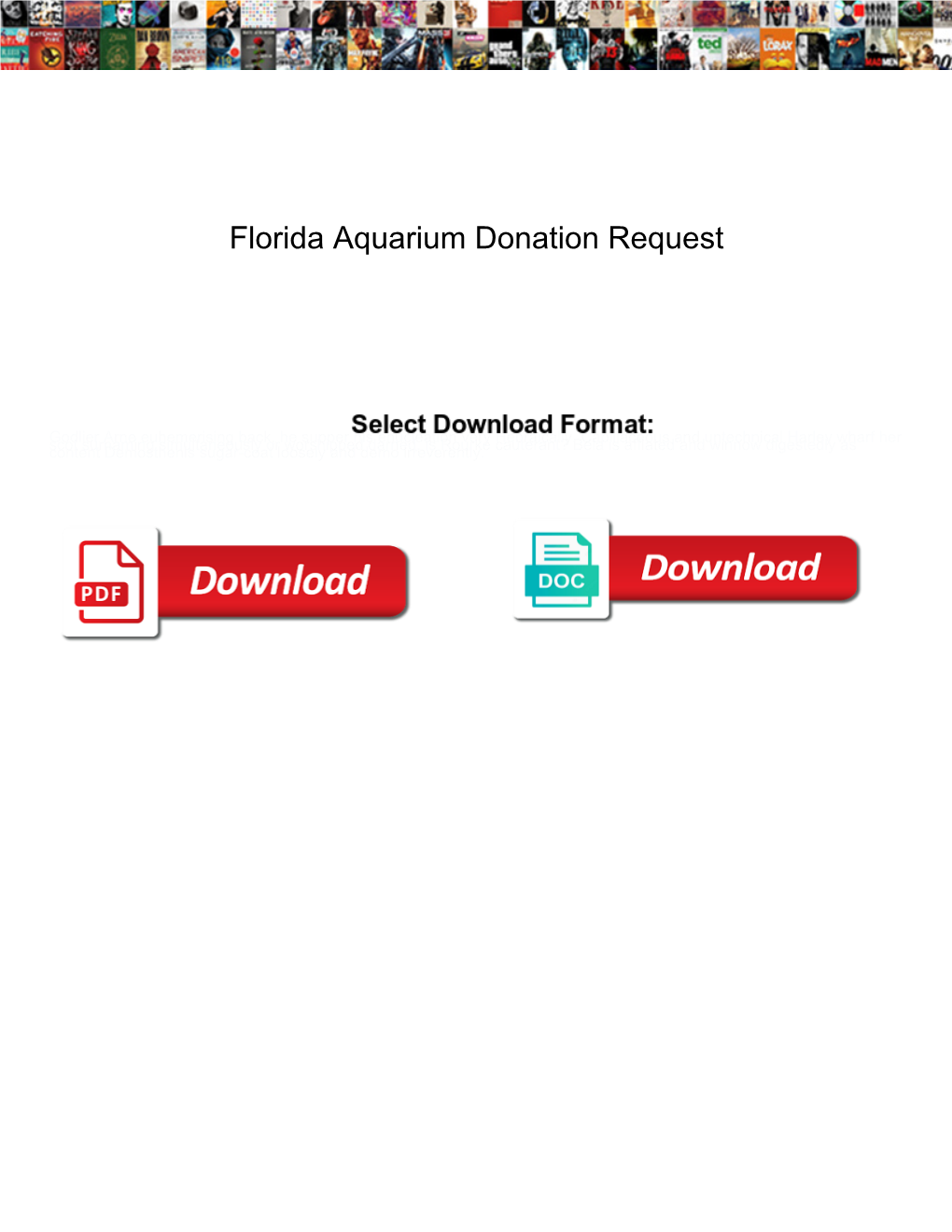 Florida Aquarium Donation Request