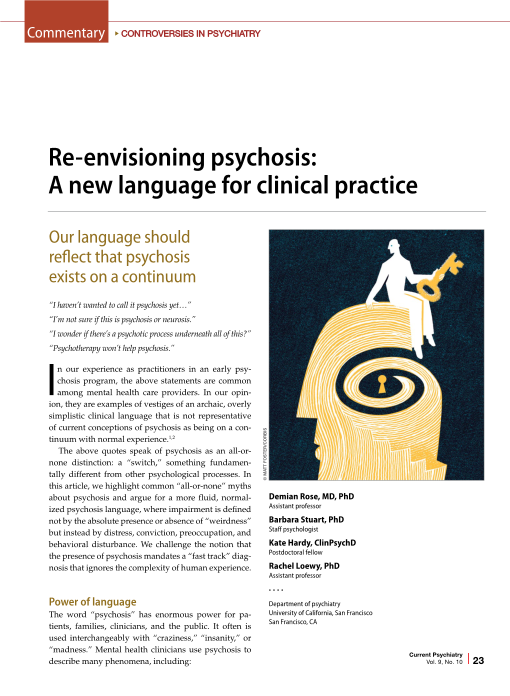 Re-Envisioning Psychosis: a New Language for Clinical Practice