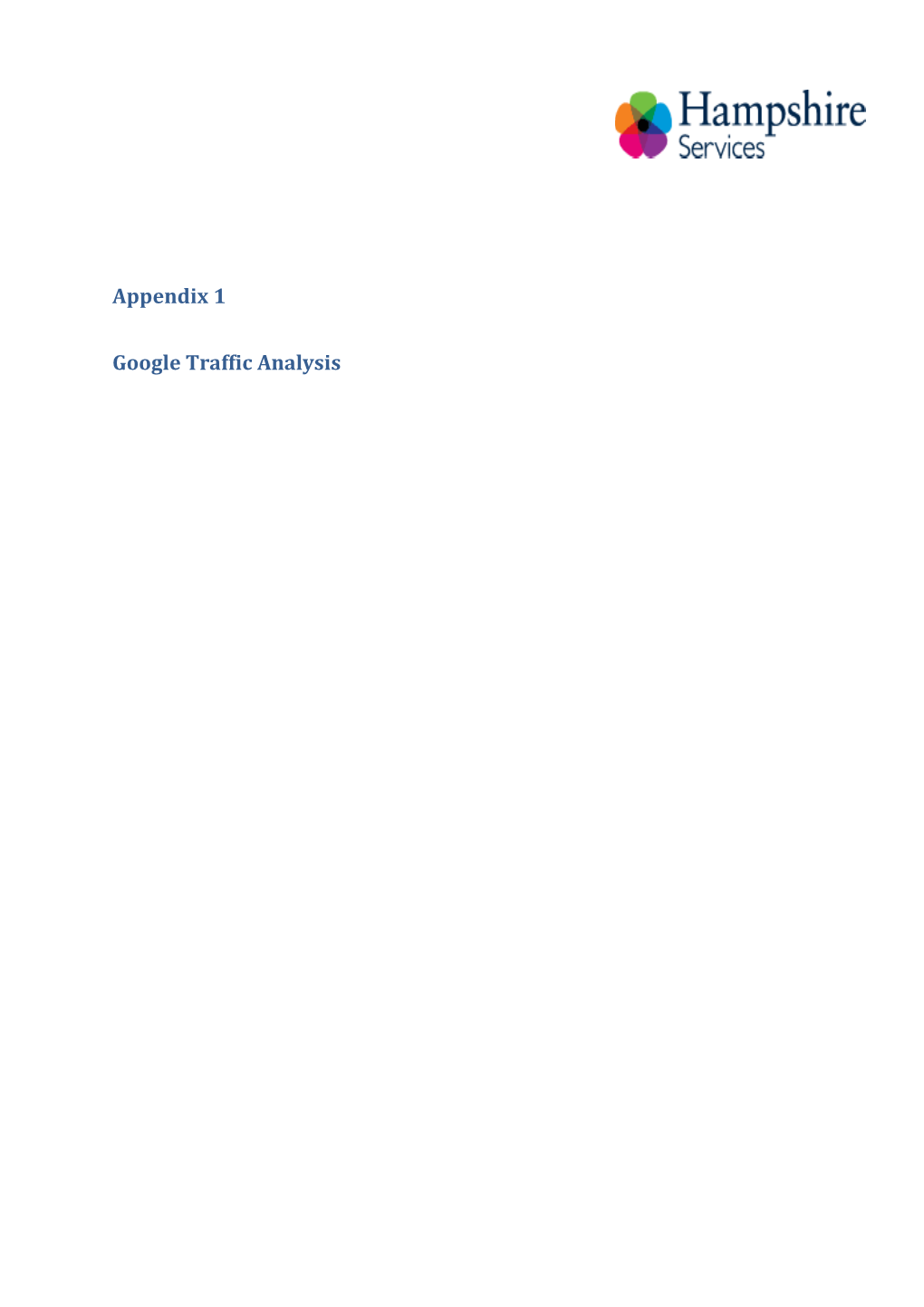 Appendix 1 Google Traffic Analysis