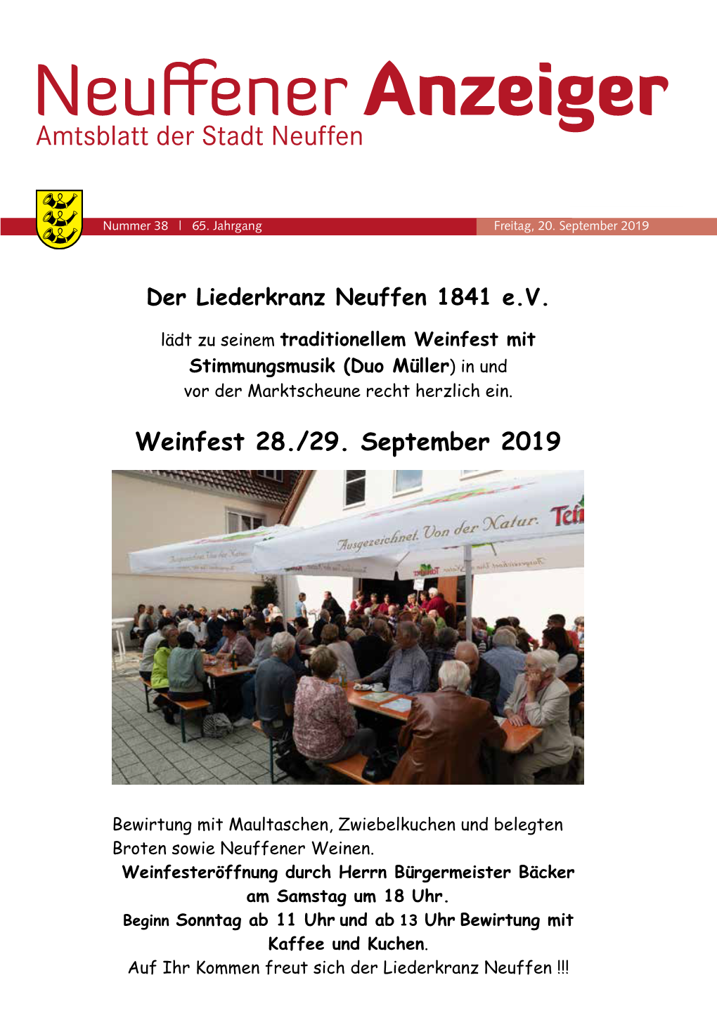 Neuffener Anzeiger KW 38 /2019